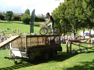 FUN DAY 2007 The 7 Stanes Mountain Bike Display team - about to jump